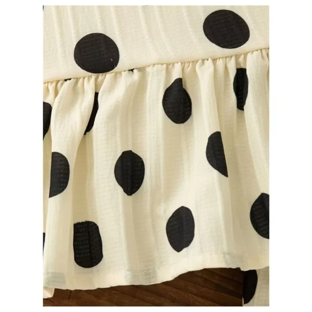 Dotty Delight Two-Piece Set – Girls’ Summer Polka Dot Outfit with Oversized Bow